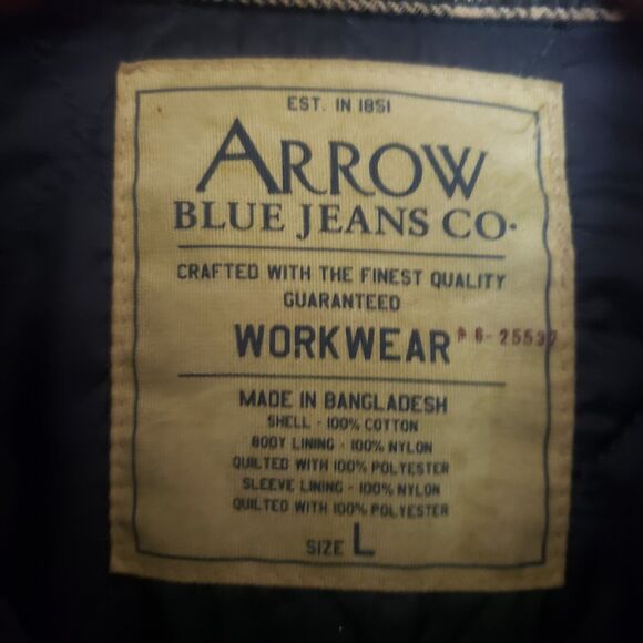 Vintage Arrow‎ Blue Jean Company Flannel Quilted Work Chore Shirt Shacket. Sz L - Picture 4 of 10